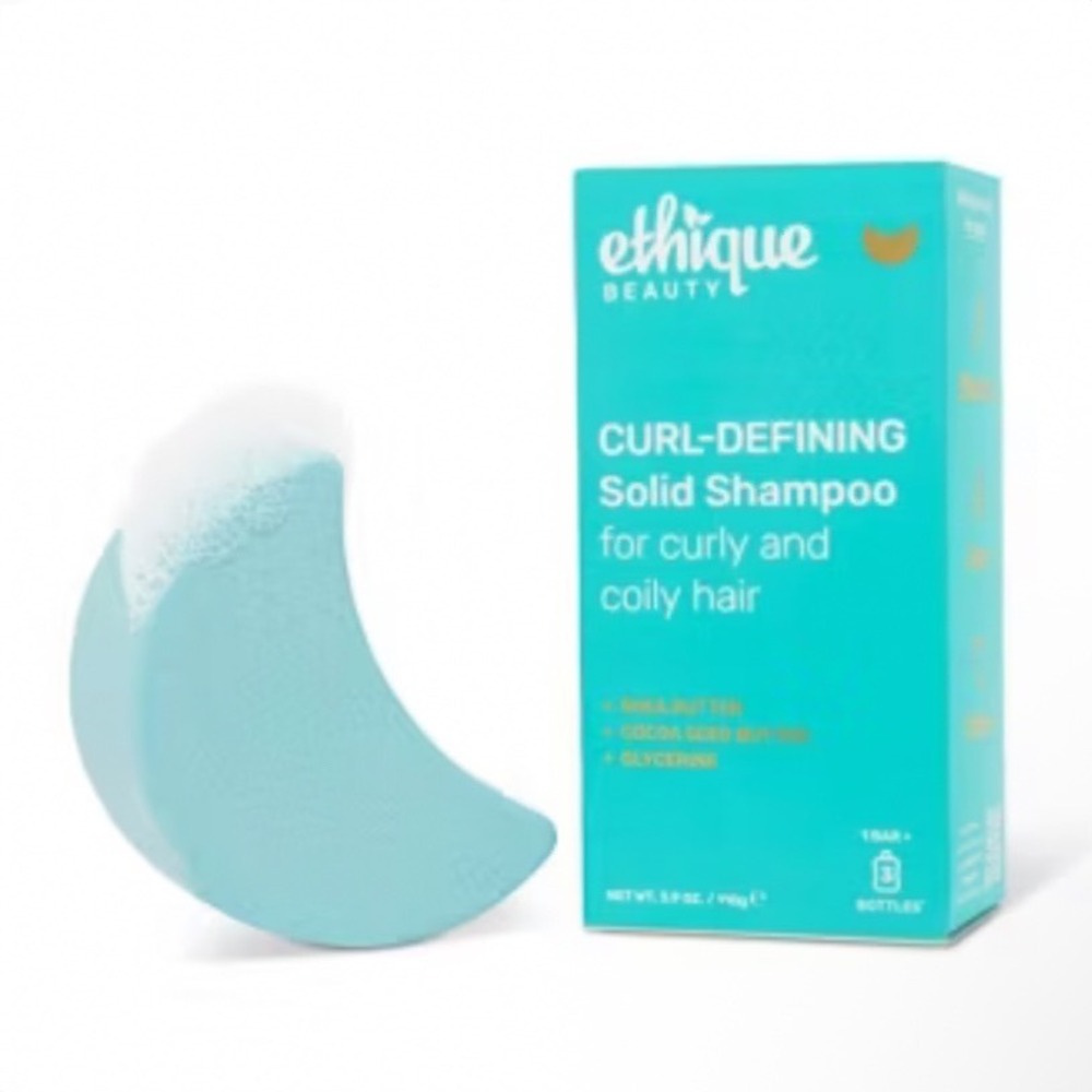 Ethique Beauty Curl-Defining Solid Shampoo Bar for Curly and Coily Hair 3.9oz